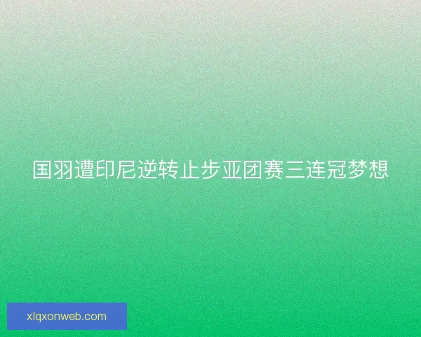 国羽遭印尼逆转止步亚团赛三连冠梦想 国羽遭印尼逆转止步亚团赛三连冠梦想